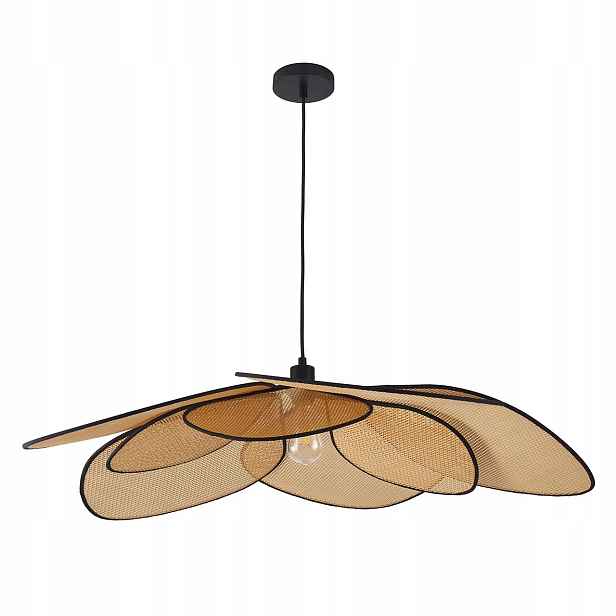 Závěsná lampa Goldlux Tobago XL boho 1xE27 béžovo-černá