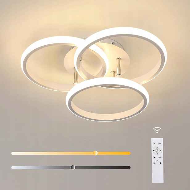 Závěsné stropní svítidlo bílé Led lustr kruh moderní s dálkovým ovládáním 42W
