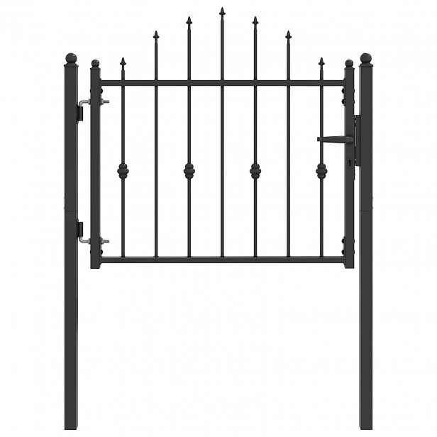 vidaXL Brána na plot ASTEN 100 x 75 cm Kov Černá Zamykatelné