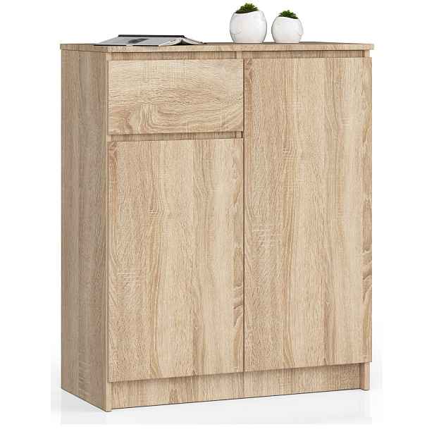 Ak furniture Komoda Kiara 80 cm 2 skříňky a 1 šuplík dub sonoma