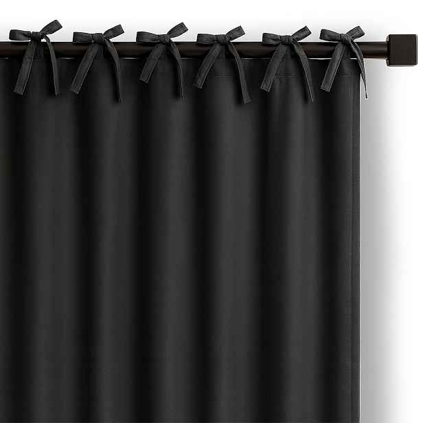 Restilo Závěs Carli s designovými poutky 140x250 cm černý, velikost 140x250