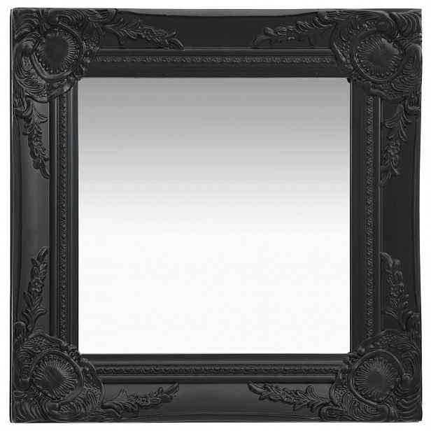vidaXL Nástěnné zrcadlo barokní styl 40 x 40 cm černé