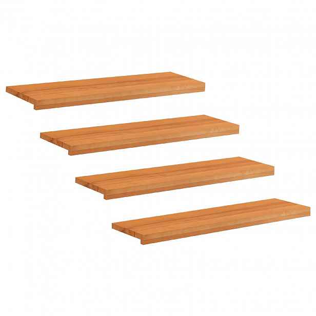 vidaXL Schodišťové nášlapy 4 ks 100 x 25 x 2 cm Světle hnědá
