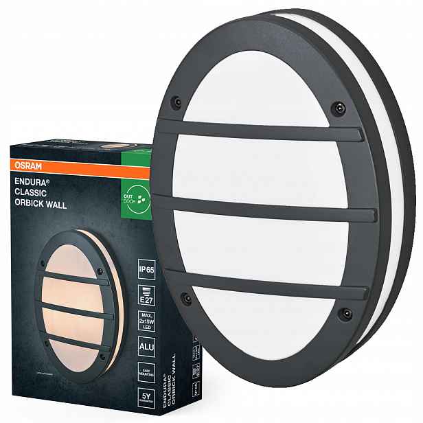 Zahradní nástěnné svítidlo Venkovní fasádní lampa E27 Šedá IP65 Endura Osram