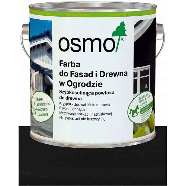 Osmo Barva pro fasády a dřevo v zahradě Hluboká Černá 7505 0,75L