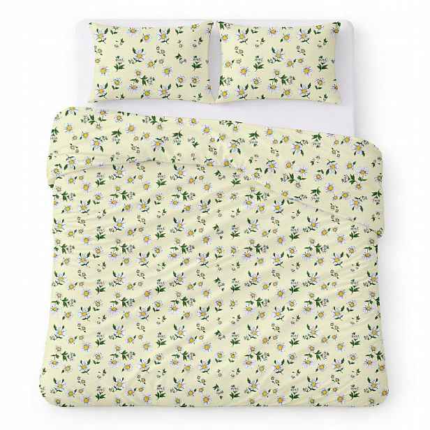 Povlečení bavlněné 200x220 krémové s klasickými sedmikráskami Cotton Home