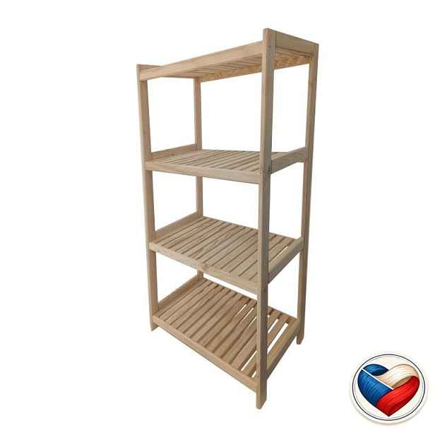 Tonap regál 4 police 80×133×43 cm borovice nosnost 25 kg TP92681