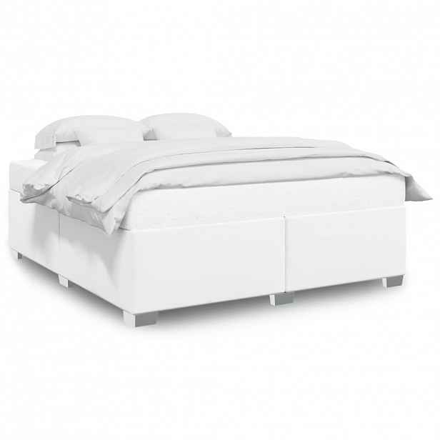 vidaXL Rám postele bílá 180 x 200 cm umělá kůže
