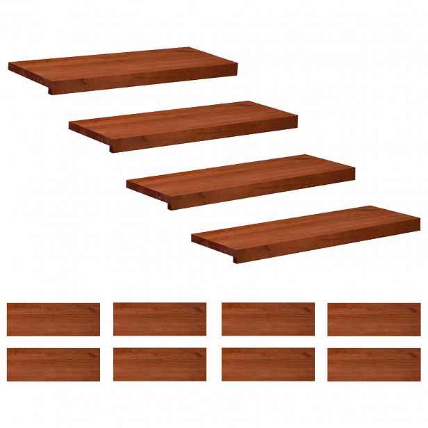 vidaXL Schodišťové nášlapy 12 ks 80 x 30 x 2 cm Hnědá