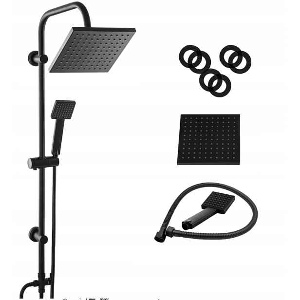 Sprchový set ZN1 černý s dešťovou sprchou Gamma