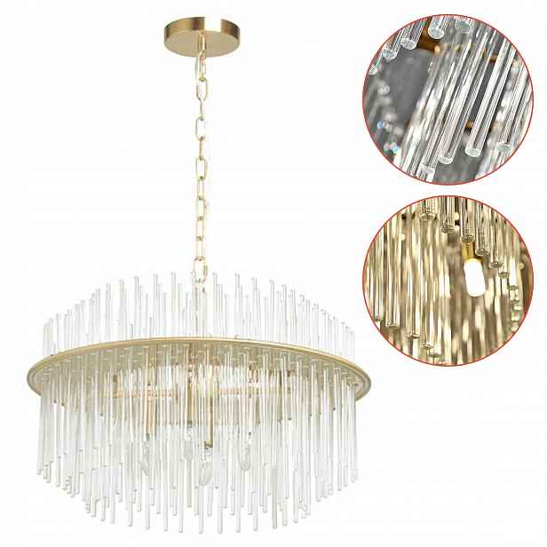 Závěsná lampa zlatá s krystaly APP1653 6 x E14