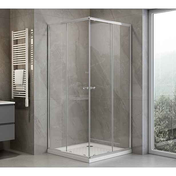 Aqualine AGGA čtvercová sprchová zástěna 700x700mm, čiré sklo