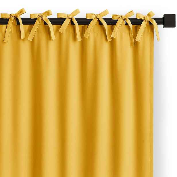 Restilo Závěs Carli s designovými poutky 140x250 cm hořčicový, velikost 140x250