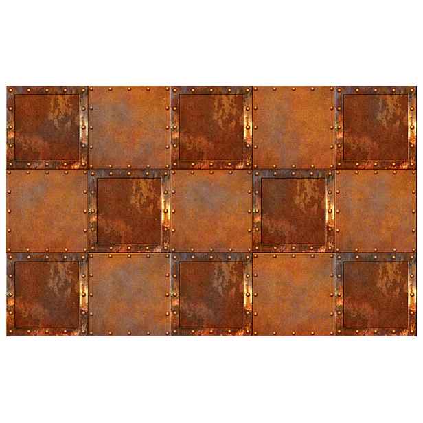Vliesová fototapeta Metal s rzi, loftové panely 254x184 lepidlo