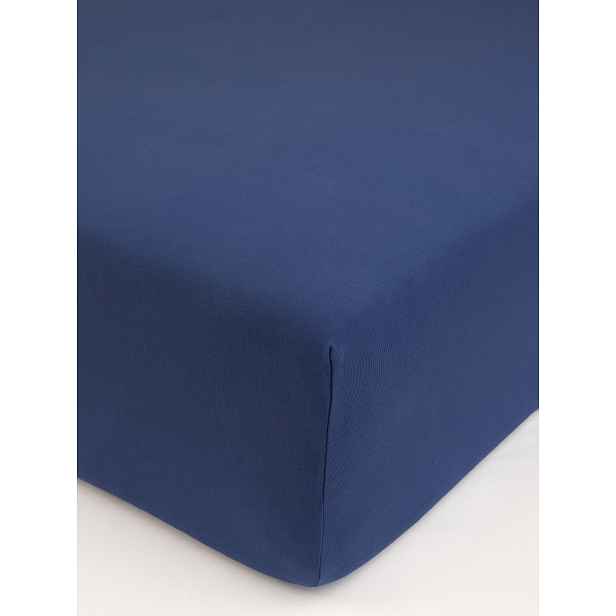 MKLuzkoviny.cz Jersey prostěradlo s elastanem Deluxe 120 × 200 cm - tmavě modré