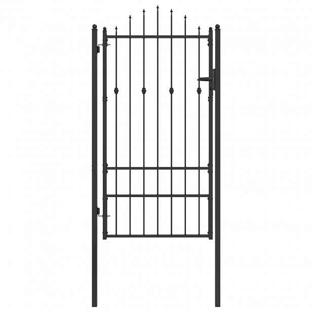 vidaXL Brána na plot ASTEN 100 x 175 cm Kov Černá Zamykatelné