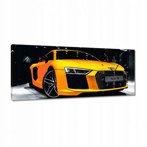 Hodiny 100x40 Žluté Audi R8
