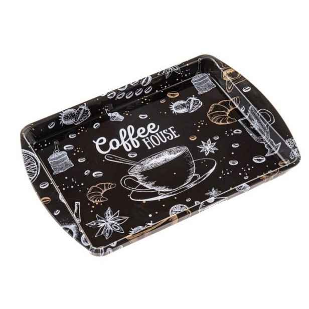 podnos 20x14cm, COFFEE HOUSE, plech