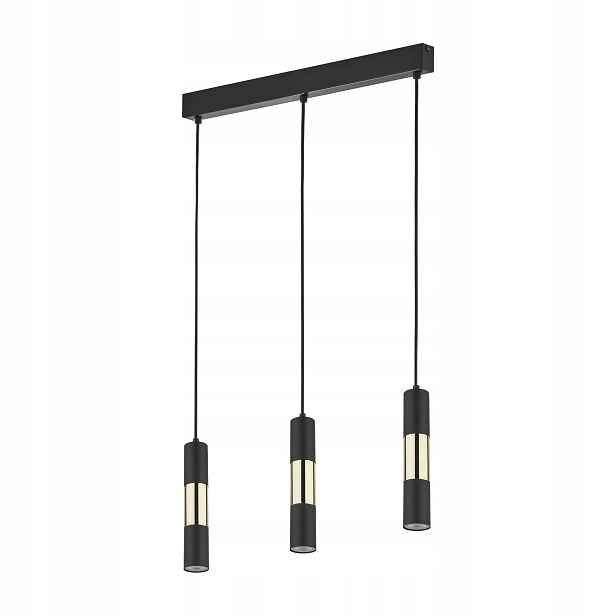 Závěsná lampa Viviene Černá Zlatá 3xGU10 Stropní obývací pokoj Dům Moderní