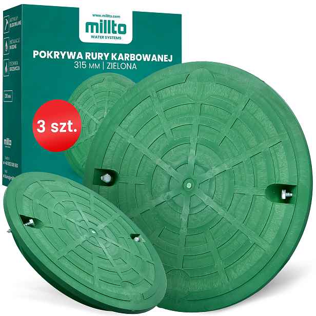 3x Kryt Trubky 315 mm Dekiel Poklop studny Kanalizace Studě 6A