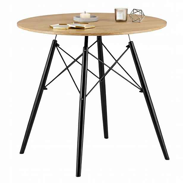 Kulatý jídelní stůl Loft Skandinávský 80 cm do jídelny v obývacím pokoji