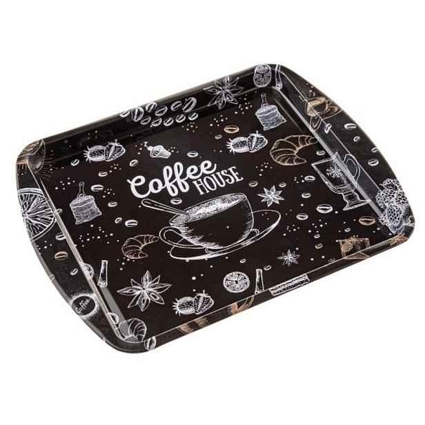 podnos 25x20cm, COFFEE HOUSE, plech