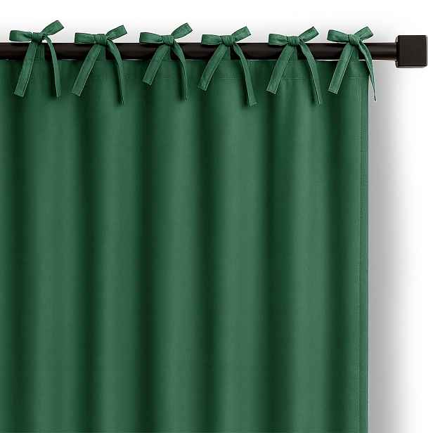 Restilo Závěs Carli s designovými poutky 140x250 cm láhvově zelený, velikost 140x250