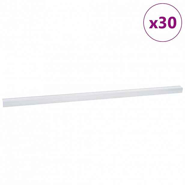 vidaXL Schodové hrany 30 ks Stříbrná 67 x 3.5 x 3 cm Hliník