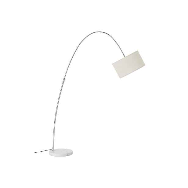 Bílá látková stojací lampa s ohybatelnou konstrukcí (výška 145 cm) Arc – Ellos Home