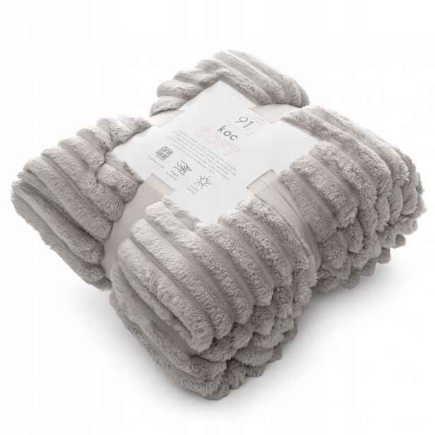 Přikrývka/deka 200x220 Soft béžová z mikrovlákna pruhy D91