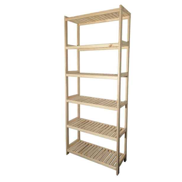 Tonap dřevěný regál borovice 6 polic 70 x 213 x 43 cm TP93726