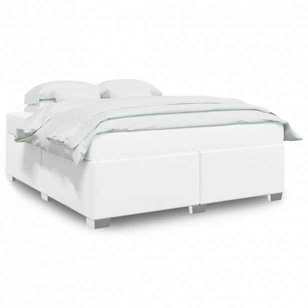 vidaXL Rám postele bílá 200 x 200 cm umělá kůže
