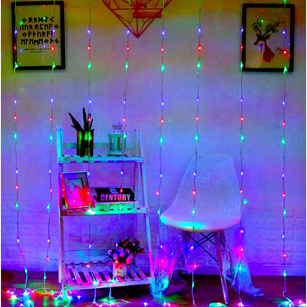 Led Závěs 3X3 432 Vánoční Osvětlení Na Stromeček Sople Multi