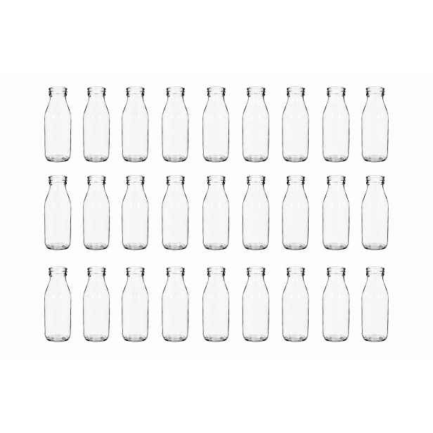 Sada 24 kusů Skleněná váza 14 cm láhev 250 ml mléko nápoje