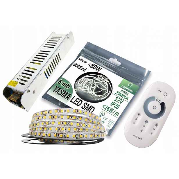 Set Led pásek 2835 IP20 5M Bílá Studená Dotyk