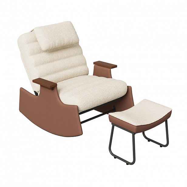 SHOPENTRA HOUPACÍ křeslo se 3 polohami, opěrkou krku a ergonomickým polstrováním
