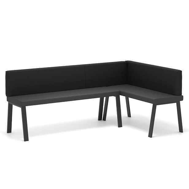 Idohome ROHOVÁ LAVICE MONO Y pravá ekokůže hladká, 142/196 cm, černá