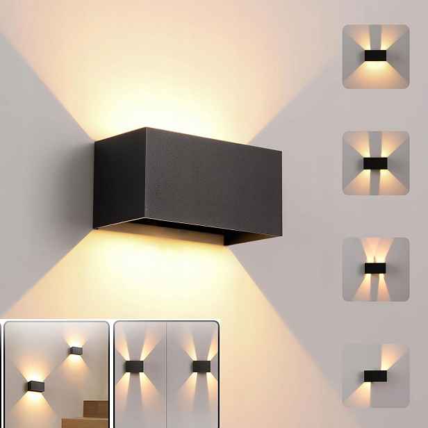 Led nástěnná fasádní lampa Venkovní zahradní svítidlo Spodní A Spodní Ocel