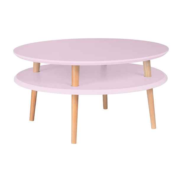 Růžový konferenční stolek Ragaba UFO, Ø 70 cm