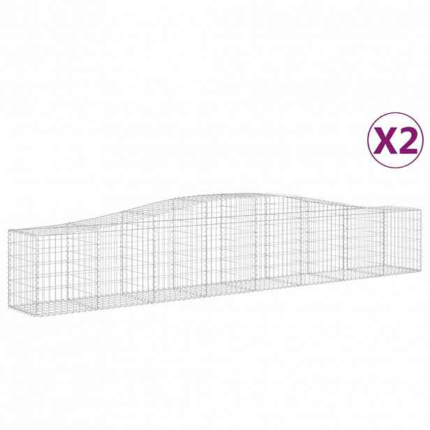 vidaXL Klenuté gabionové koše 2 ks 400x50x60/80 cm pozinkované železo