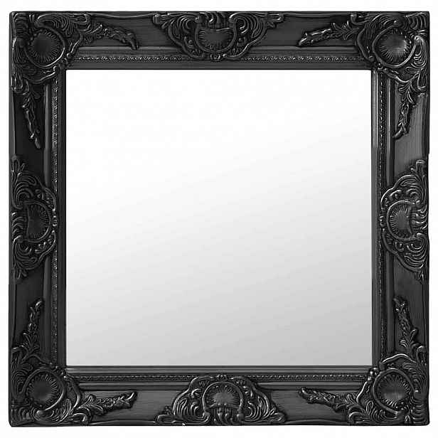 vidaXL Nástěnné zrcadlo barokní styl 50 x 50 cm černé