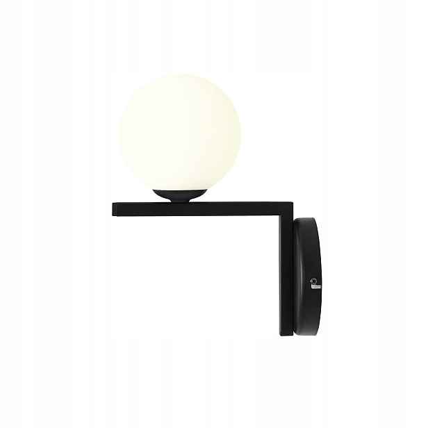 Nástěnná lampa Aldex Zac Skleněná E14 Metal Černá do obývacího pokoje