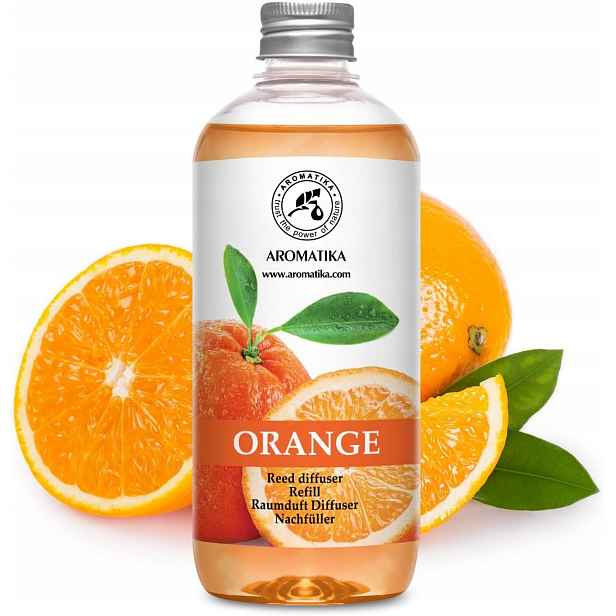 Přírodní Esenciální Olej 100% Do Difuzéru, Vůně Pomeranč, Aroma 500 ML