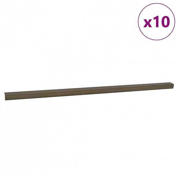 vidaXL Schodové hrany 10 ks Hnědá 67 x 3.5 x 3 cm Hliník
