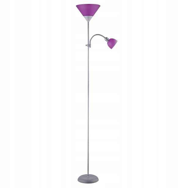 Dvojitá stojací lampa s fialovými stínítky