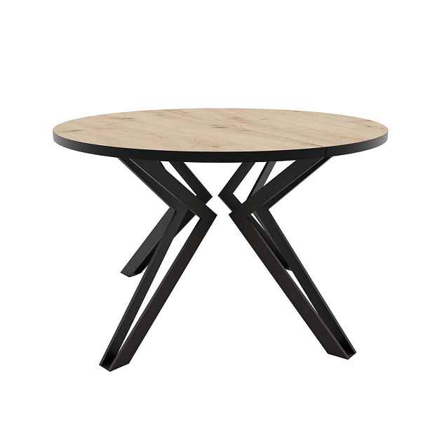 Idohome JÍDELNÍ STŮL RAMIRO 100 cm rozkládací z MDF, černý / dub Artisan