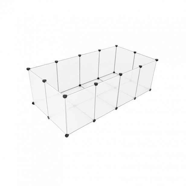 Ohrádka pro malá zvířata s podlahou, bílá