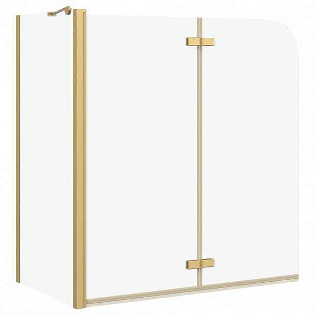 vidaXL Závěs pro sprchu Zlatá 120 x 68 x 130 cm ESG sklo a hliník