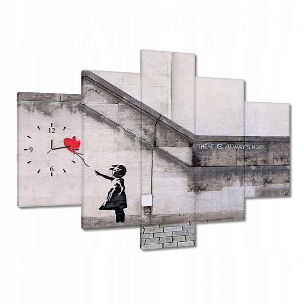Hodiny 150x105 Banksy Dívka Balónek