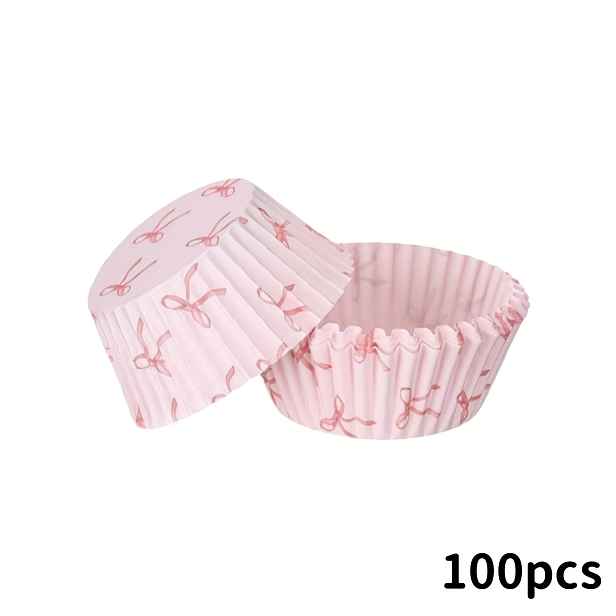 TEMU 50/100/200/300 ks Muffin Cupcake Formičky 5*3 cm, Valentýnské Cupcake Formičky, Prémiové Formičky na Dorty, Roztomilý Design, Srdíčkové Svatební